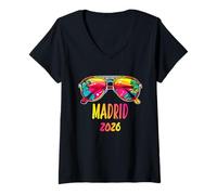 Femme Lunettes de Soleil Madrid 2026 Tenue Madrid 2026 T-Shirt avec Col en V