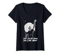 Femme Lutte de Protestation pour ce Qui Vous Tient à cœur T-Shirt avec Col en V