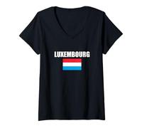 Femme Luxembourg T-Shirt avec Col en V
