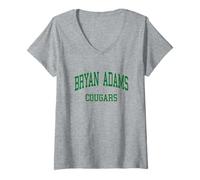 Femme Lycée Bryan Adams HS Dallas TX Rétro T-Shirt avec Col en V