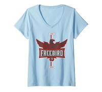 Femme Lynyrd Naskarr Freebird Classic Rock Country Sports Fan Voiture T-Shirt avec Col en V