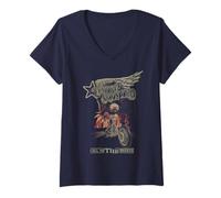 Femme Lynyrd Skynyrd Call Me Breeze Biker Eagle Classic Rock Rétro T-Shirt avec Col en V