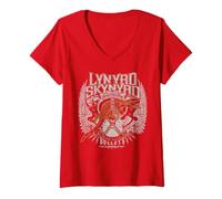 Femme Lynyrd Skynyrd Croc Rock Bullet Tread on Me Country Southern T-Shirt avec Col en V