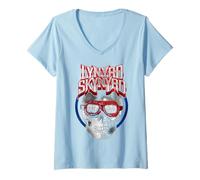 Femme Lynyrd Skynyrd Freebird Crâne Lunettes Biker Vintage Festival T-Shirt avec Col en V