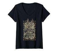 Femme Lynyrd Skynyrd Funky Gig Poster LA Free Bird Retro années 70 Rock T-Shirt avec Col en V