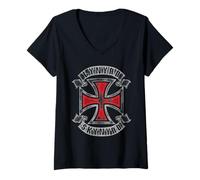 Femme Lynyrd Skynyrd Nation Logo Vintage années 70 Biker Rock classique T-Shirt avec Col en V