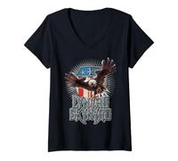 Femme Lynyrd Skynyrd Pick Em Up Eagle Free Bird Stars Stripes Rock T-Shirt avec Col en V