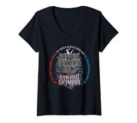 Femme Lynyrd Skynyrd Southern Rock Style années 70 Rétro Classique Cadeaux T-Shirt avec Col en V