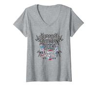 Femme Lynyrd Skynyrd Style rétro Southern Rock 70s Cadeaux T-Shirt avec Col en V