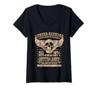 Femme Lynyrd Skynyrd Sweet Home Alabama 74 Rock Festival, motard des années 70 T-Shirt avec Col en V