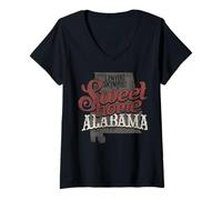 Femme Lynyrd Skynyrd Sweet Home Alabama Logo Classic Rock Vintage T-Shirt avec Col en V