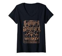 Femme Lynyrd Skynyrd Whisky Pure Southern Classic Rock Retro Logo T-Shirt avec Col en V