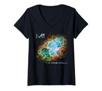 Femme M1 La nébuleuse du Crabe Messier Objet 1 Astronomie Astronaute T-Shirt avec Col en V