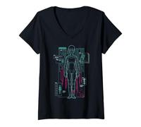 Femme M3GAN Model Schematic Endoskeleton T-Shirt avec Col en V