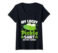 Femme Ma Chemise Lucky Pickle ne se Lave Pas T-Shirt avec Col en V