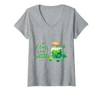 Femme Ma st Pleine de Porte-Bonheur pour Les professeurs de la Saint-Patrick T-Shirt avec Col en V