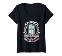 Femme Ma Comptable préférée m'appelle Grand-mère T-Shirt avec Col en V