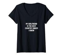 Femme Ma copine est la meilleure chanteuse country que je connaisse T-Shirt avec Col en V