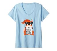 Femme Ma famille est dingue ! Écureuil drôle T-Shirt avec Col en V