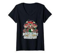 Femme Ma Famille kenyane est Mon Plus Beau Cadeau de Noël T-Shirt avec Col en V