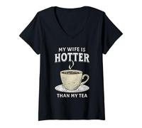 Femme Ma Femme est Plus Sexy Que Mon thé, Mari drôle, Femme Lesbienne T-Shirt avec Col en V