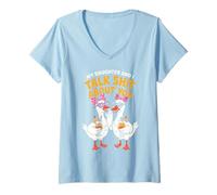 Femme Ma Fille Et Moi Parlons De Toi Oie Maman Humour T-Shirt avec Col en V