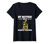 Femme Ma Mère Est Prof de Sciences Fière STEM T-Shirt avec Col en V