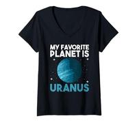 Femme Ma planète préférée est Uranus - Uranus Planet Space Lover T-Shirt avec Col en V