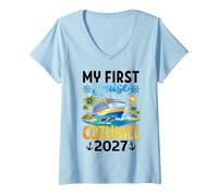 Femme Ma première croisière Cozumel 2027 T-Shirt avec Col en V