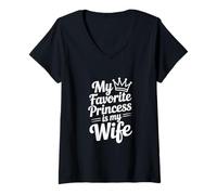 Femme Ma Princesse préférée est ma Femme T-Shirt avec Col en V