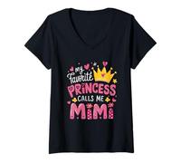 Femme Ma Princesse préférée m'appelle Mimi Funny Cute Grandma T-Shirt avec Col en V