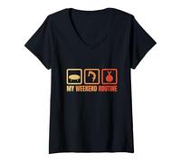 Femme Ma Routine du W nd Athlète Trampoline Gymnastique T-Shirt avec Col en V