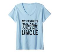Femme Ma Saint-Valentin préférée m'appelle Oncle T-Shirt avec Col en V