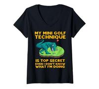 Femme Ma Technique de Mini Golf est Top Secret, même si Je ne Sais Pas Quoi T-Shirt avec Col en V