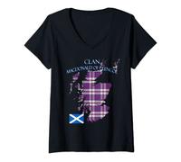 Femme MacDonald of Glencoe Clan écossais T-Shirt avec Col en V