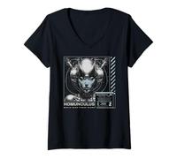 Femme Machine à homoncules de Science-Fiction 01 Clone Humain Mondial T-Shirt avec Col en V