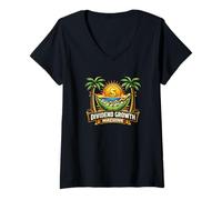 Femme Machine de Croissance des dividendes Marché boursier à Revenu Passif T-Shirt avec Col en V
