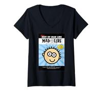 Femme Mad Libs Best of Character Face Blue Burst T-Shirt avec Col en V