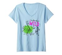 Femme Madagascar Ma Famille est Une Aventure Sauvage T-Shirt avec Col en V
