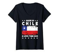 Femme Made in Chile a Long Time Ago Proud Chilean Chile Flag T-Shirt avec Col en V
