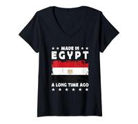 Femme Made in Egypt a Long Time Ago Proud Egyptian Egypt Flag T-Shirt avec Col en V