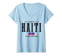 Femme Made in Haiti A Long Time Ago T-Shirt avec Col en V