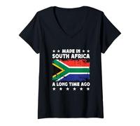 Femme Made in South Africa a Long Time Ago South African Flag T-Shirt avec Col en V