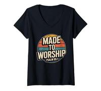 Femme Made to Worship T-Shirt avec Col en V