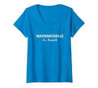 Femme Mademoiselle en Baskets T-Shirt avec Col en V, Saphir, M