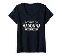 Femme Madonna Idée d'anniversaire personnalisée pour fille et femme T-Shirt avec Col en V