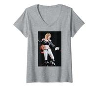 Femme Madonna Live Blond Ambition World Tour Corset Rose 1990 T-Shirt avec Col en V