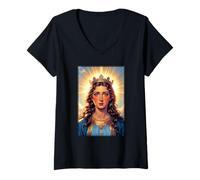 Femme Madre Maria de Dios T-Shirt avec Col en V