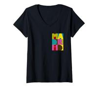Femme Madrid Lettres Souvenir T-Shirt avec Col en V