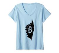 Femme Madunnuccia Corse - Fierté Tradition T-Shirt avec Col en V